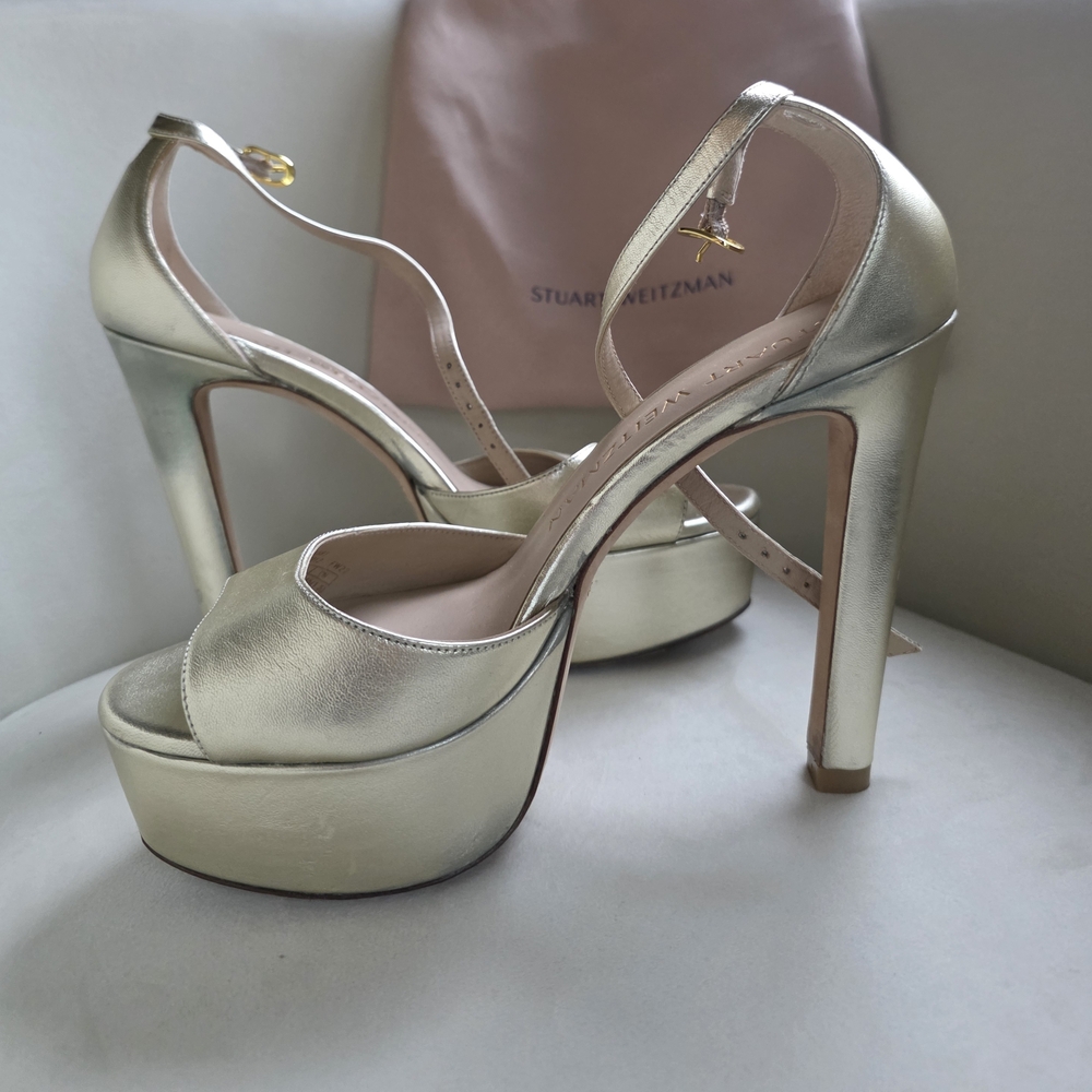 Stuart Weitzman Gold Platform Heels